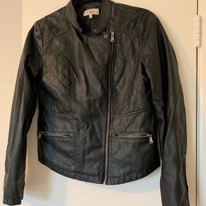 Charolette Russe Fitted Black Faux Leather Jacket